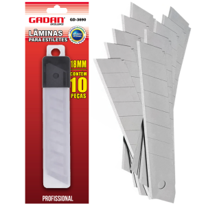 LAMINAS PARA ESTILETES 18MM C/ 10 UN - GADAN