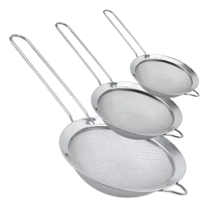 KIT COM 3 PENEIRAS DE INOX - 8-10-12CM - GADAN