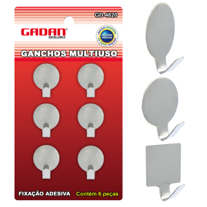 KIT COM 6 GANCHOS MULTIUSO - GADAN