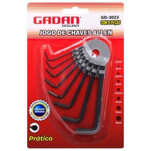 KIT CHAVE TORX & ALLEN C/ 8 PEÇAS - GADAN